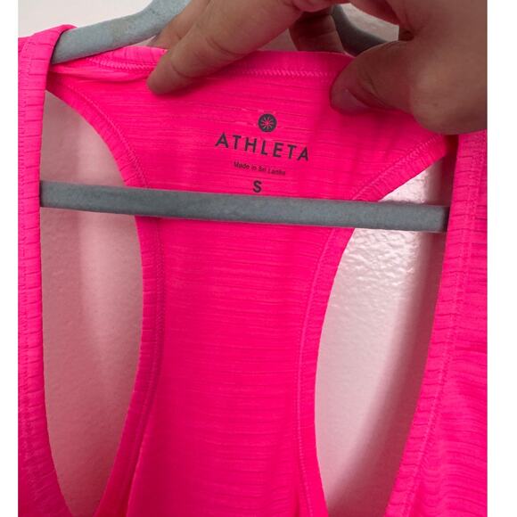 Athleta Shadow Stripe Chi Tank in Shocking Pink Size Small - Picture 3 of 5